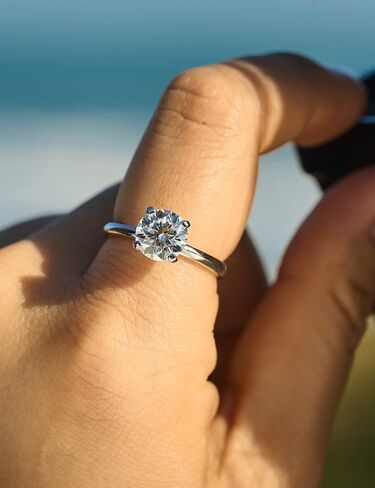 IMOLOVE Moissanite Solitaire Engagement Ring for Women, Women's Engagement Rings Moissanite Promise Rings 1CT D Color VVS1 Clarity Wedding band 925 Sterling Silver with 18K Gold Plated in Saudi Arabia