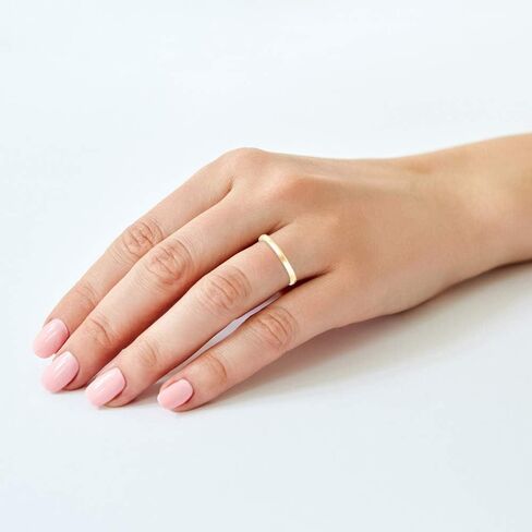 Women's 10K or 14K Rose, White or Yellow Gold 2MM Petite Classic Plain Wedding Band by Brilliant Expressions in Saudi Arabia