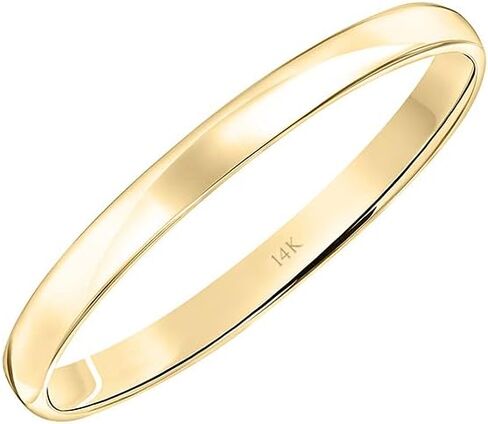 Women's 10K or 14K Rose, White or Yellow Gold 2MM Petite Classic Plain Wedding Band by Brilliant Expressions in Saudi Arabia