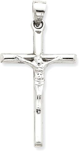 14k White Gold Lord Jesus Christ Crucifix Holy Cross Religious Pendant Charm Necklace Inri Latin Fine Jewelry For Women Gifts For Her in Kuwait