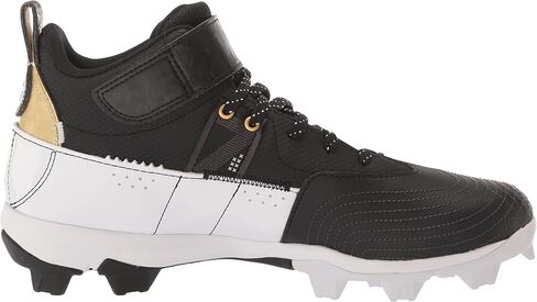 Under Armour Men's Harper 7 Mid Rubber Molded Baseball Cleat Shoe, (001) Black/White/Black, 6.5 in Saudi Arabia