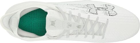 حذاء كرة القدم Blur Smoke 2.0 Moulded Cleat للرجال من Under Armour، (101) أبيض/أبيض/فضي معدني، 11.5 in Saudi Arabia