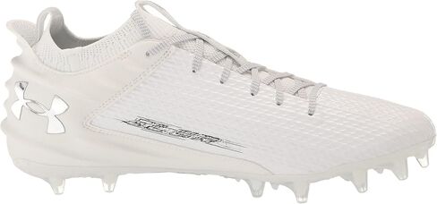 Under Armour Men's Blur Smoke 2.0 Molded Cleat Football Shoe, (101) White/White/Metallic Silver, 13.5 in Saudi Arabia