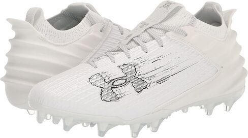 Under Armour Men's Blur Smoke 2.0 Molded Cleat Football Shoe, (101) White/White/Metallic Silver, 13.5 in Saudi Arabia