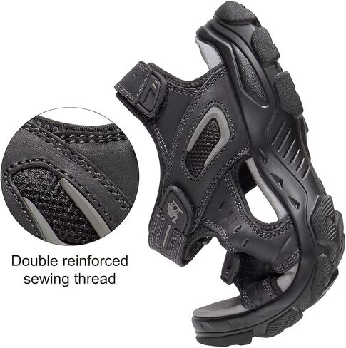 صنادل جلدية للرجال من CAMEL CROWN للتنزه في الهواء الطلق ورياضات الشاطئ المائية صنادل رجالي للصيف مع أشرطة مفتوحة عند الأصابع قابلة للتعديل in Kuwait