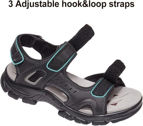 صنادل جلدية للرجال من CAMEL CROWN للتنزه في الهواء الطلق ورياضات الشاطئ المائية صنادل رجالي للصيف مع أشرطة مفتوحة عند الأصابع قابلة للتعديل in Kuwait