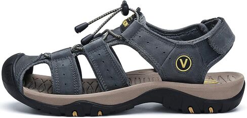 FLARUT Men's Sport Sandals Outdoor Hiking Sandals Closed Toe Leather Athletic Lightweight Trail Walking Casual Sandals Water Shoes in Saudi Arabia
