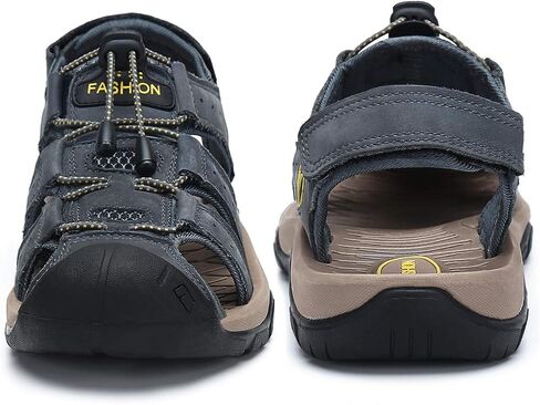 FLARUT Men's Sport Sandals Outdoor Hiking Sandals Closed Toe Leather Athletic Lightweight Trail Walking Casual Sandals Water Shoes in Saudi Arabia