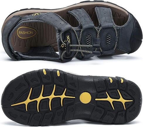 FLARUT Men's Sport Sandals Outdoor Hiking Sandals Closed Toe Leather Athletic Lightweight Trail Walking Casual Sandals Water Shoes in Saudi Arabia