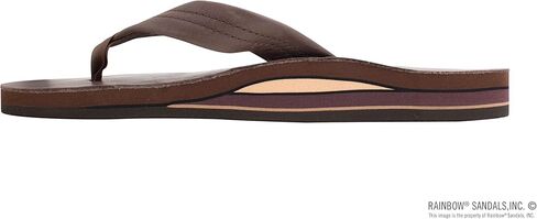 Rainbow Sandals Men's Leather Double Layer with Arch Wide Strap in Saudi Arabia