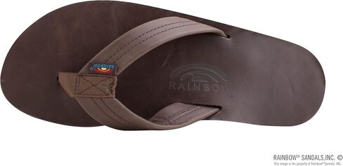 Rainbow Sandals Men's Leather Double Layer with Arch Wide Strap in Saudi Arabia
