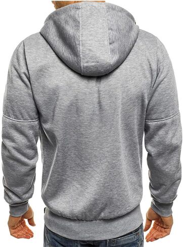 Kroivil Men Hoodies Casual Hoodies for Men with Zip Pockets Full Zip Long Sleeve Sweatshirt Sports Hooded Jacket in Saudi Arabia