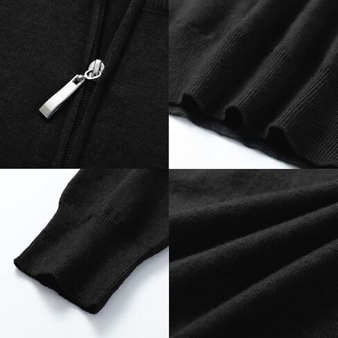 Aiyino Men's Quarter Zip Up Long Sleeve Sweaters Slim Fit Lightweight Mock Neck Pullover Casual Polo Sweater in Saudi Arabia
