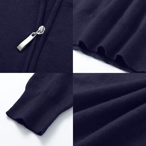 Aiyino Men's Quarter Zip Up Long Sleeve Sweaters Slim Fit Lightweight Mock Neck Pullover Casual Polo Sweater in Saudi Arabia