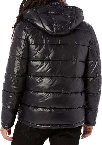 GUESS Men's Mid-Weight Puffer Jacket with Removable Hood in Saudi Arabia