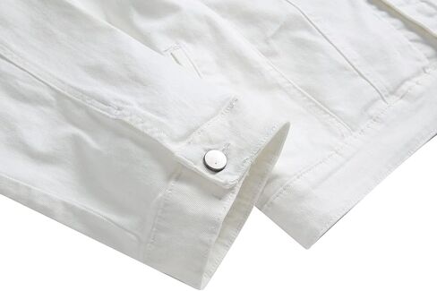 QIMYUM Jean Jacket For Men, Distressed Slim Denim Jacket in Kuwait