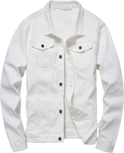 QIMYUM Jean Jacket For Men, Distressed Slim Denim Jacket in Kuwait