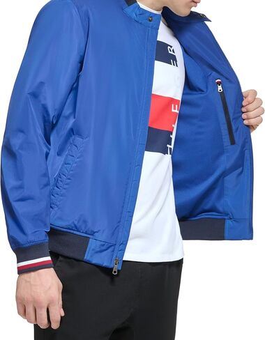 Tommy Hilfiger Men's Lightweight Varsity Rib Knit Bomber Jacket in Saudi Arabia