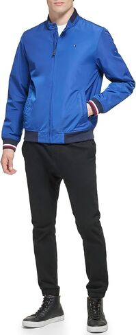 Tommy Hilfiger Men's Lightweight Varsity Rib Knit Bomber Jacket in Saudi Arabia