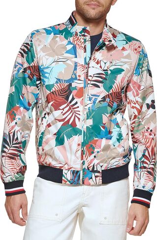 Tommy Hilfiger Men's Lightweight Varsity Rib Knit Bomber Jacket in Saudi Arabia