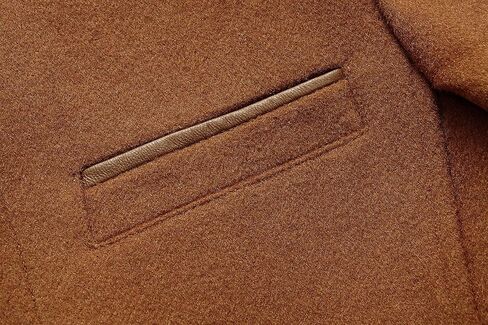 chouyatou Men's Gentle Band Collar Single Breasted Wool Blend Pea Coat in Kuwait