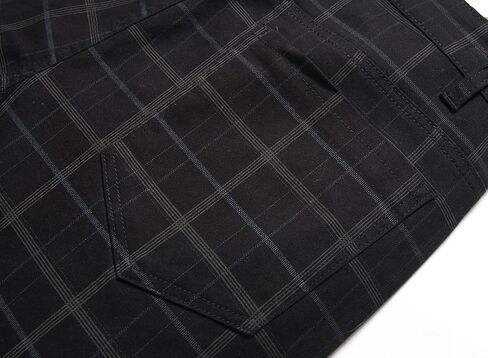 JE&NS Men's Stretch Slim Fit Flat-Front Casual Skinny Chinos Plaid Dress Pants in Kuwait