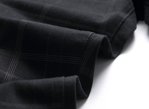 JE&NS Men's Stretch Slim Fit Flat-Front Casual Skinny Chinos Plaid Dress Pants in Kuwait