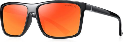 MERRY'S Rectangular Polarized Sports Sunglasses for Men Women Cycling Driving Fishing UV400 Protection S8225 in Kuwait