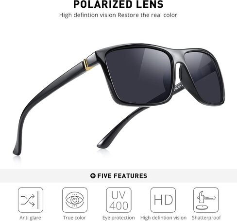 MERRY'S Rectangular Polarized Sports Sunglasses for Men Women UV400 S8225 in Kuwait