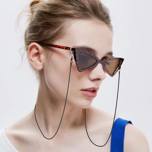 سلسلة نظارات OCR، سلسلة حبل لأقنعة الوجه، سلاسل نظارات شمسية أنيقة، حزام نظارات، سلسلة تثبيت نظارات أنيقة للنساء (أسود) in Kuwait