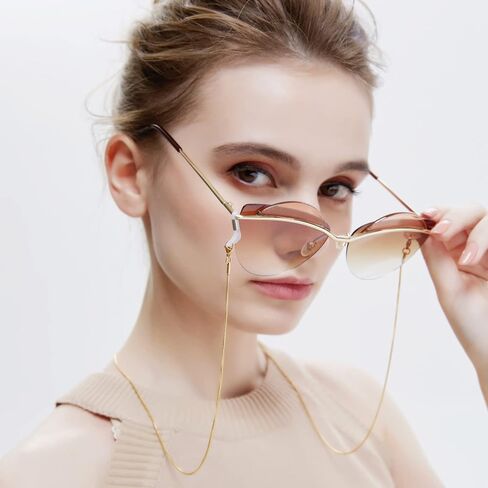 سلسلة نظارات OCR، سلسلة حبل لأقنعة الوجه، سلاسل نظارات شمسية أنيقة، حزام نظارات، سلسلة تثبيت نظارات أنيقة للنساء (ذهبي) in Kuwait