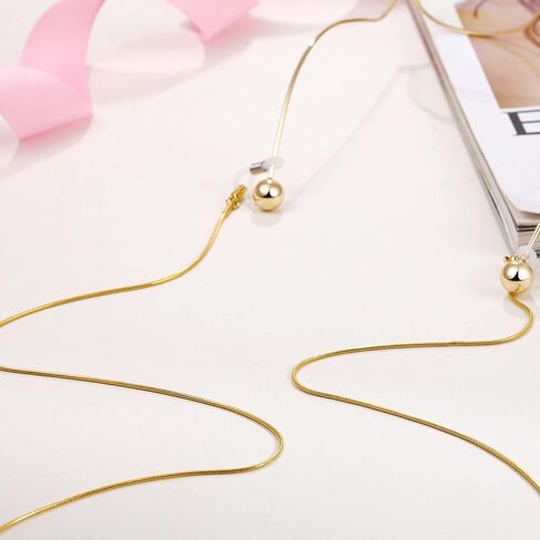 سلسلة نظارات OCR، سلسلة حبل لأقنعة الوجه، سلاسل نظارات شمسية أنيقة، حزام نظارات، سلسلة تثبيت نظارات أنيقة للنساء (ذهبي) in Kuwait