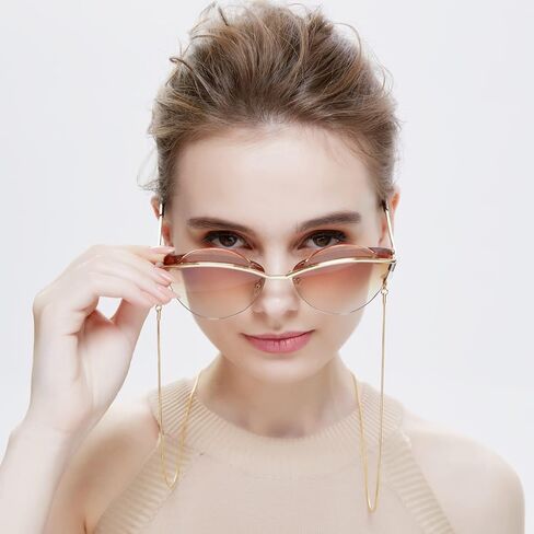 سلسلة نظارات OCR، سلسلة حبل لأقنعة الوجه، سلاسل نظارات شمسية أنيقة، حزام نظارات، سلسلة تثبيت نظارات أنيقة للنساء (ذهبي) in Kuwait