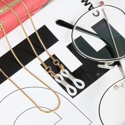 سلسلة نظارات OCR، سلسلة حبل لأقنعة الوجه، سلاسل نظارات شمسية أنيقة، حزام نظارات، سلسلة تثبيت نظارات أنيقة للنساء (ذهبي) in Kuwait
