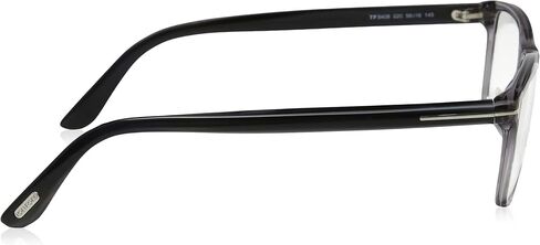 TOM FORD Men's TF 5408 Rectangular Eyeglasses 56mm, Transp. Grey, Grey Horn Effect Temples, Shiny Pall, 56/16/145 in Saudi Arabia