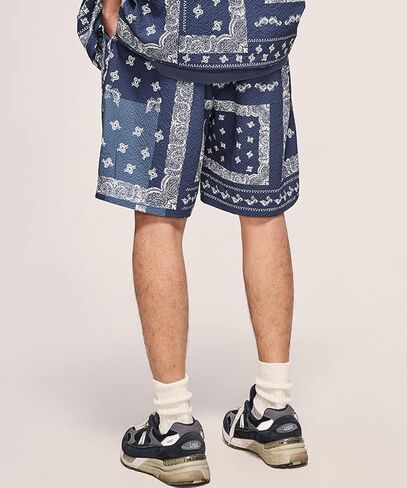 KGYA Men's Swim Trunks Waistband with Drawstring Quick Dry Seersucker Beach Shorts with Pockets in Kuwait