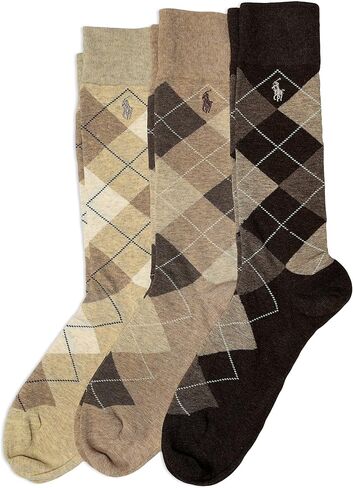 POLO RALPH LAUREN Men's Argyle Dress Crew Socks-3 Pair Pack-Soft and Lightweight Cotton Comfort in Saudi Arabia