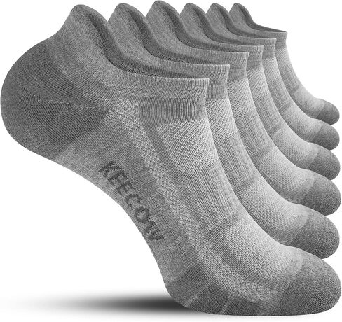 KEECOW Ankle Athletic Running Cushioned Socks for Men & Women No Show Low Cut Sports Cotton Tab Socks 6 Pairs in Kuwait