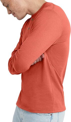 Hanes Originals T-Shirt, Long Sleeve Cotton Henley Tees for Men in Saudi Arabia