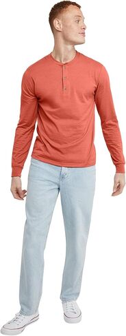 Hanes Originals T-Shirt, Long Sleeve Cotton Henley Tees for Men in Saudi Arabia