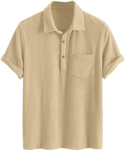 ZAFUL Men's Casual Button-Down Shirts Short Sleeve Striped Dress Shirts Button Down Tops in Saudi Arabia