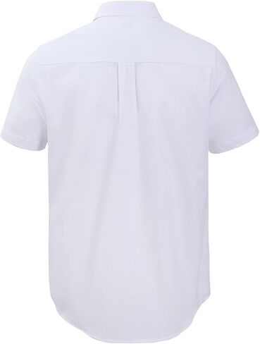 Mens Casual Linen Cotton Button Down Short Sleeve Shirts Cuban Camp Guayabera Beach Tops in Kuwait