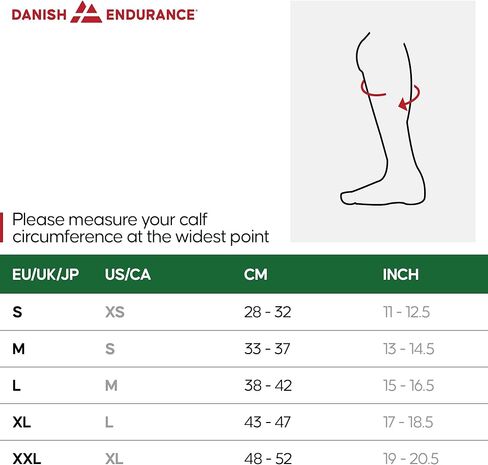 DANISH ENDURANCE أكمام ضاغطة على ربلة الساق مقاس 21-26 ملم زئبق للرجال والنساء in Kuwait