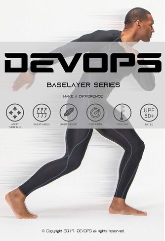 DEVOPS 2 or 3 Pack Men's Compression Pants Athletic Leggings with Pocket/Non-Pocket in Kuwait
