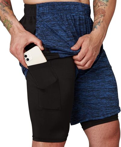 مجموعة من 3 شورتات رياضية للرجال 2 في 1 من Ultra Performance مقاس 7 بوصة، شورت مضغوط للتمرين في صالة الألعاب الرياضية للرجال in Kuwait
