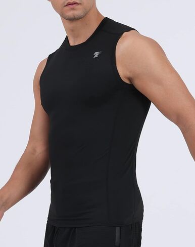 TELALEO 5 Pack Men's Athletic Compression Shirts Sleeveless Workout Tank Top Sports Base Layer Running Basketball in Saudi Arabia