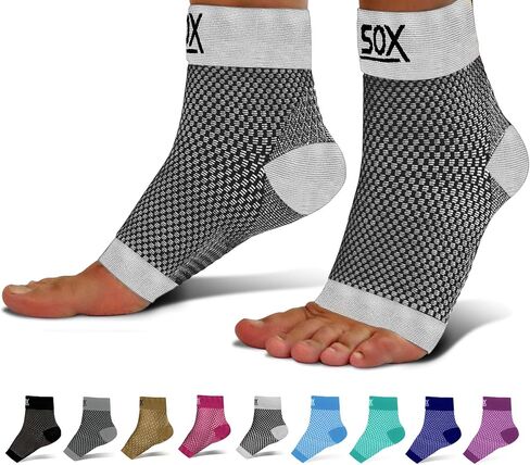 SB SOX Plantar Fasciitis Compression Socks for Women & Men - Best Arch Support for All Day Wear - Relief for Heel Pain and Night Splint Comfort (Black, Small) in Saudi Arabia