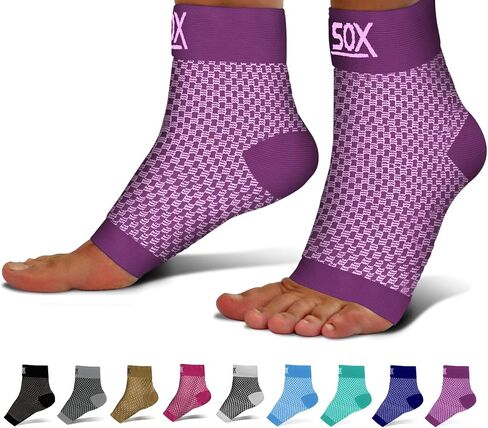SB SOX Plantar Fasciitis Compression Socks for Women & Men - Best Arch Support for All Day Wear - Relief for Heel Pain and Night Splint Comfort (Black, Small) in Saudi Arabia