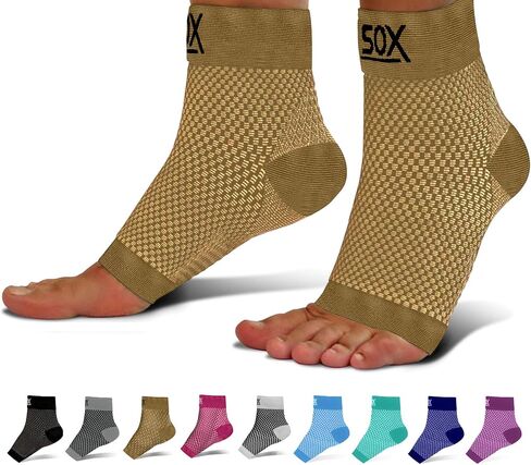 SB SOX Plantar Fasciitis Compression Socks for Women & Men - Best Arch Support for All Day Wear - Relief for Heel Pain and Night Splint Comfort (Black, Small) in Saudi Arabia