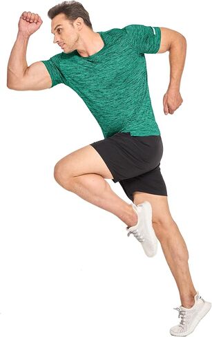 MAGCOMSEN Men's Workout T-Shirts Quick Dry Athletic Moisture Wicking Performance Shirt for Running Gym in Kuwait